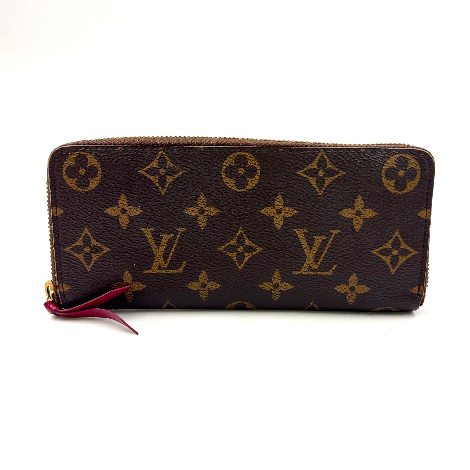 【新着】LOUIS VUITTON ポルトフォイユ クレマンス モノグラム モノグラム フューシャ PVC ブラウン ラウンドファスナー長財布 ゴールド M60742