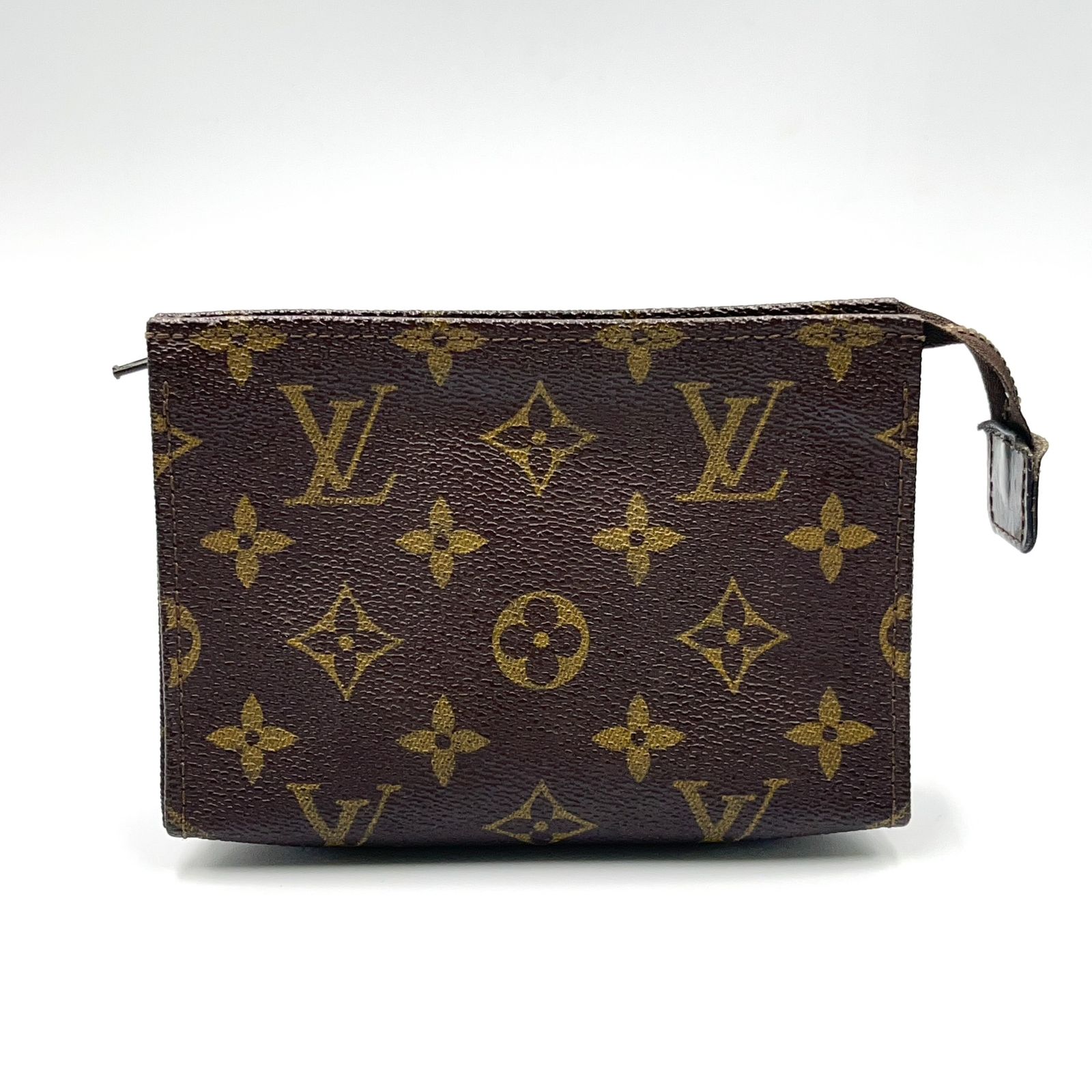 【新着】LOUIS VUITTON ポッシュ トワレ15 モノグラム モノグラム レザー、PVC ブラウン コスメポーチ ゴールド M47546