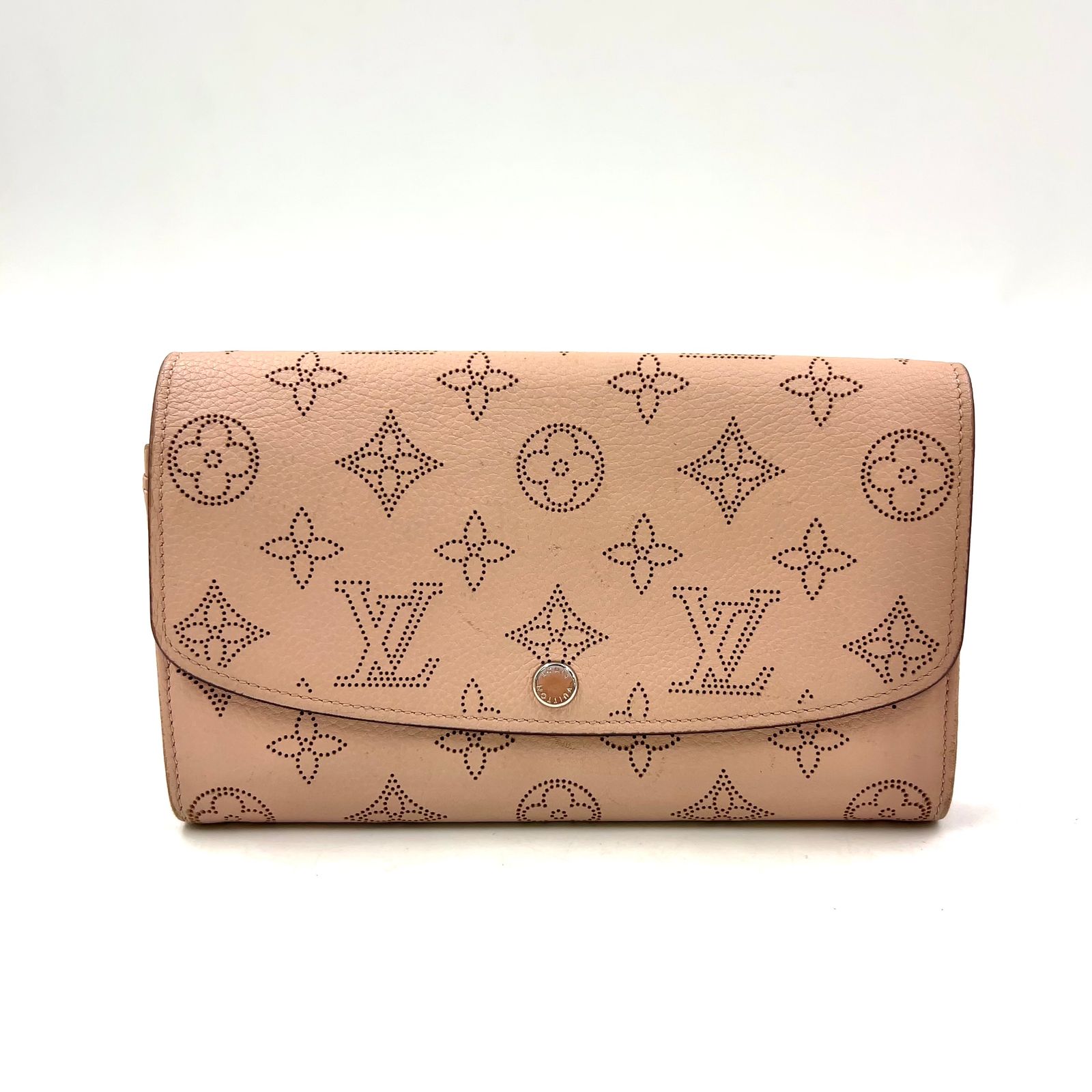 【新着】LOUIS VUITTON マヒナ ポルトフォイユ イリス レザー ピンクベージュ 長財布 シルバー M60145