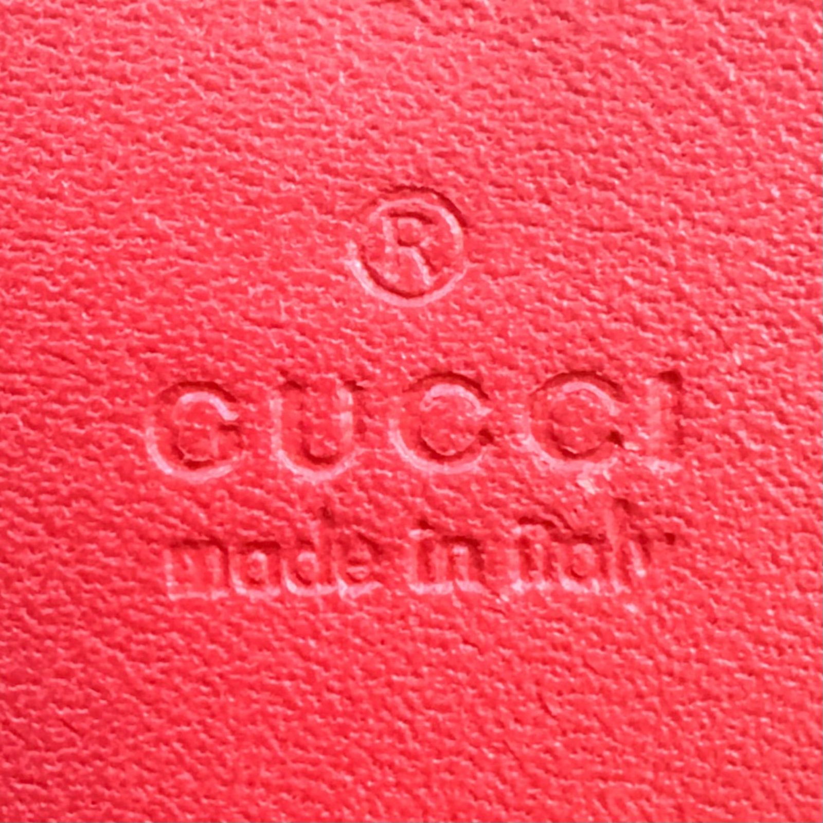 GUCCI チェリー付きGGスプリーム レザー、PVC ベージュ、レッド 二