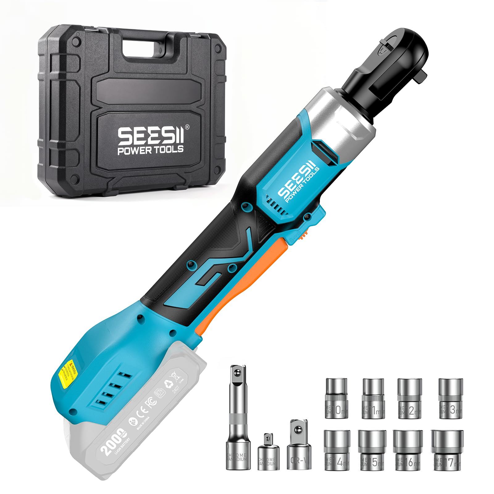 ☆新品☆【2026年新登場】SEESII 電動ラチェットレンチ 充電式 コードレス 80N?m 正逆転切替 3/8
