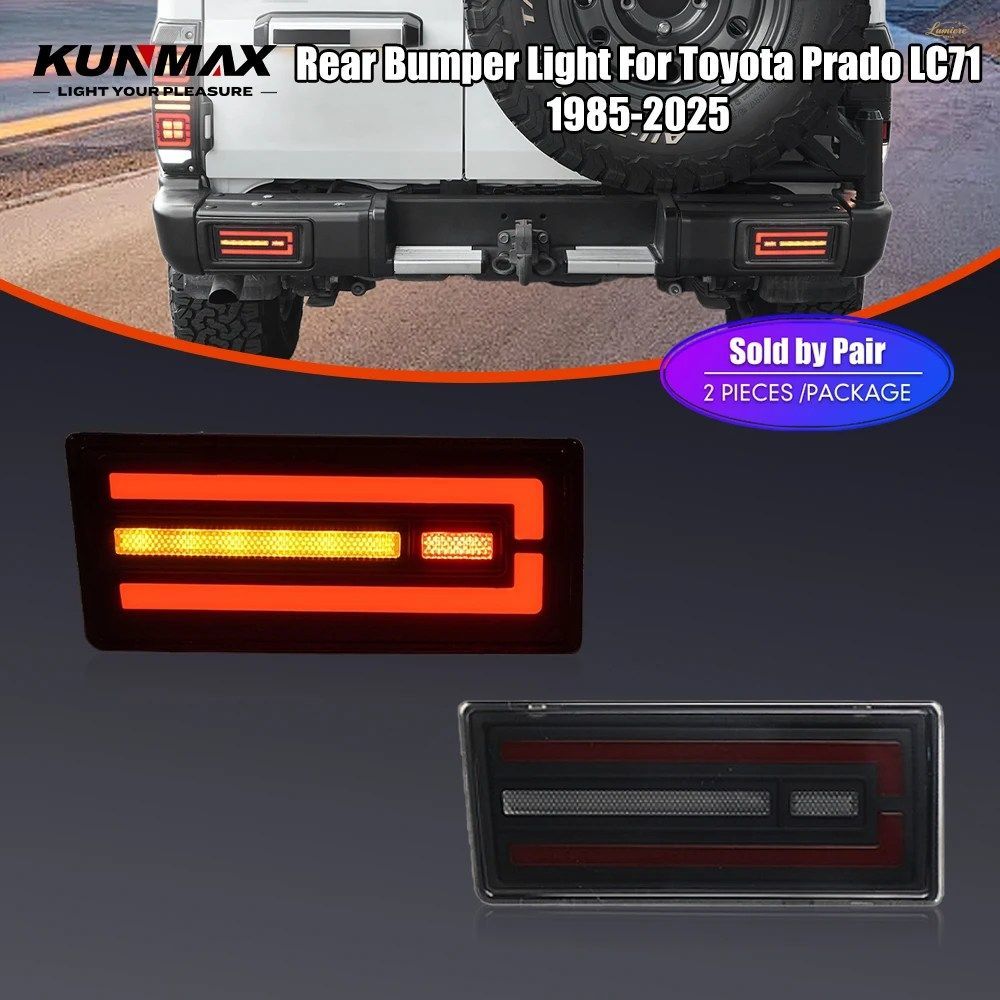 トヨタ ランドクルーザープラド LC71 1985-2025 リア DRL ライト ストップランプ 2個入り LED 車用リアバンパーリフレクターライト