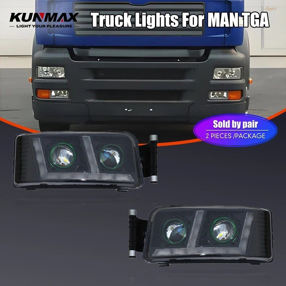 MAN TGA LED トラックライト プロジェクター ヘッドライト アセンブリ フロント ヘッドランプ DRL ウインカー カー ヘッドライト 2個 左右