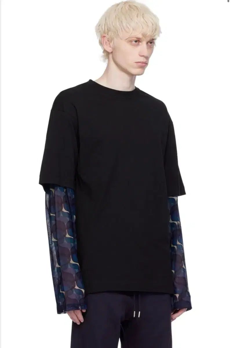 ドリス・ヴァン・ノッテン メッシュ レイヤード ロングスリーブ Tシャツ