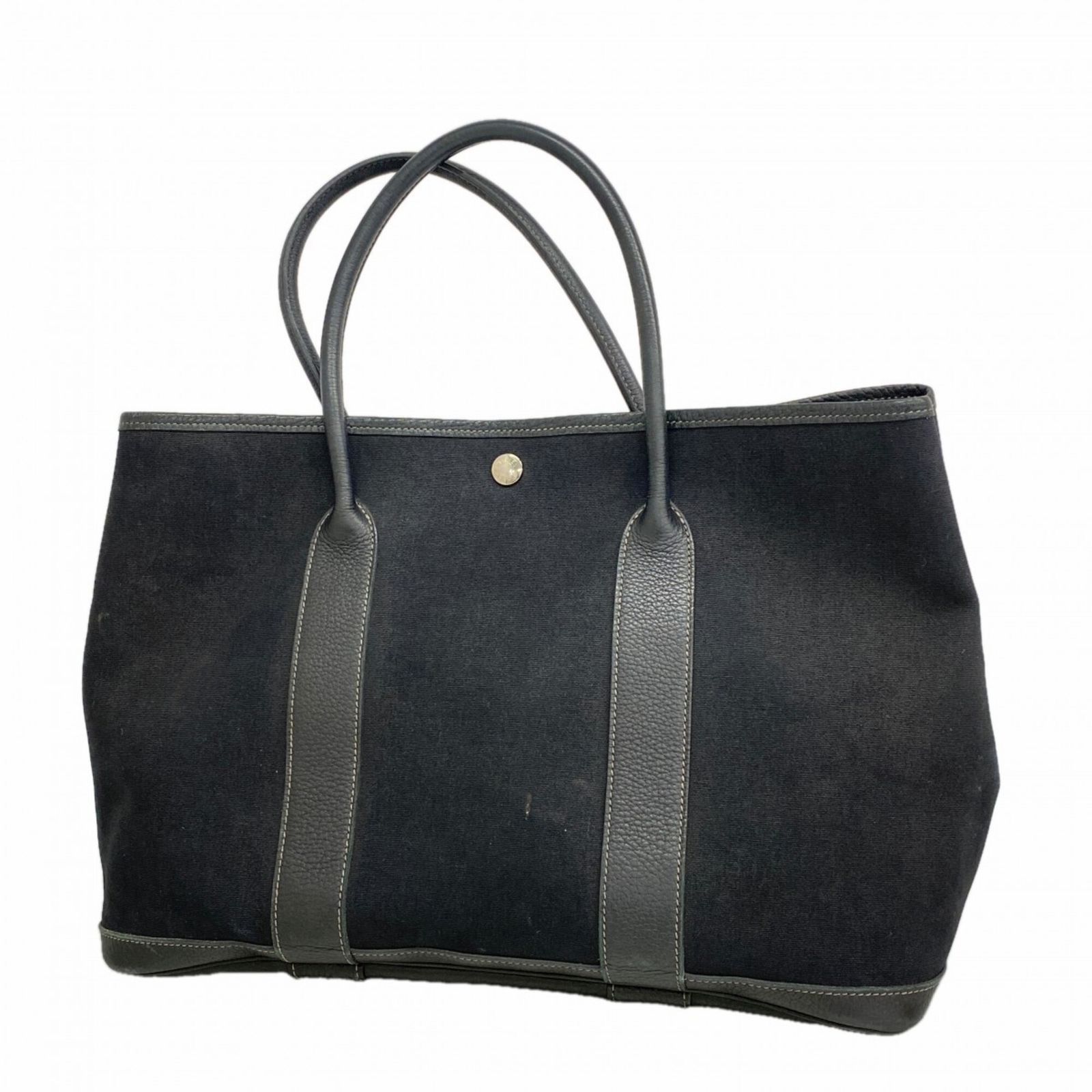 エルメス(Hermes) エルメス トートバッグ ガーデンPM トワルオフィシエ ブラック □K刻印レディース