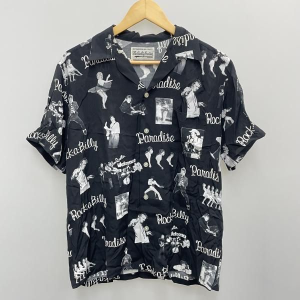 【中古】WACKO MARIA 19SS ロカビリーアロハシャツ サイズL 黒 ワコマリア[91]