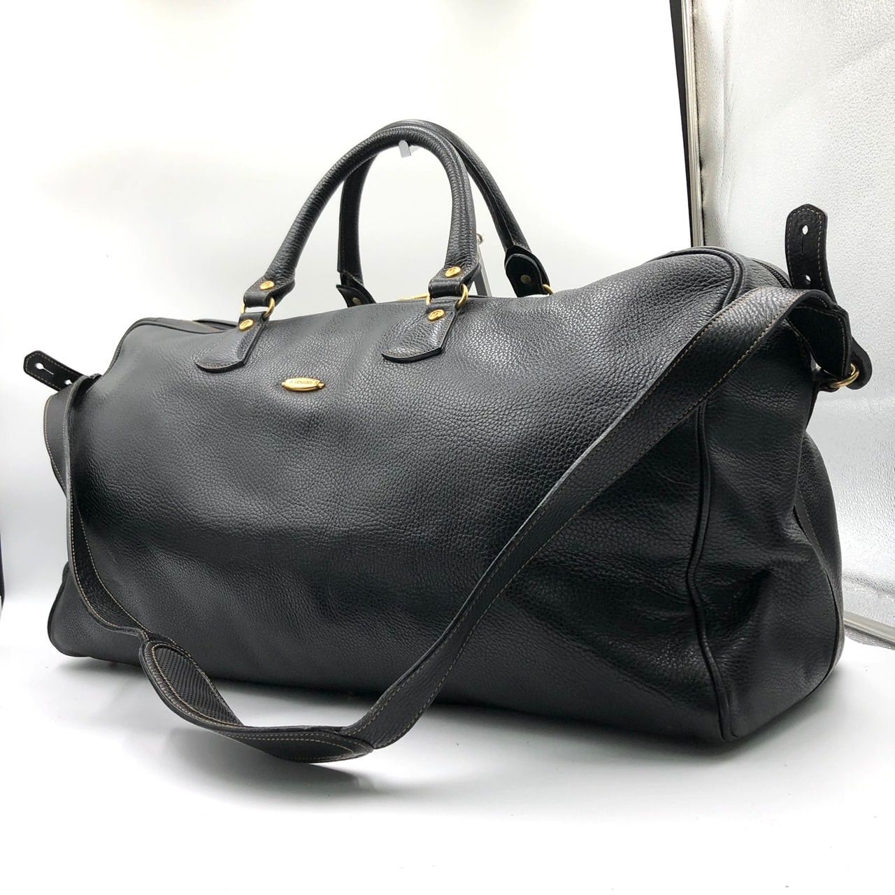 a.testoni アテストーニ ボストンバッグ 2way 黒 レザー 旅行鞄 - メルカリ