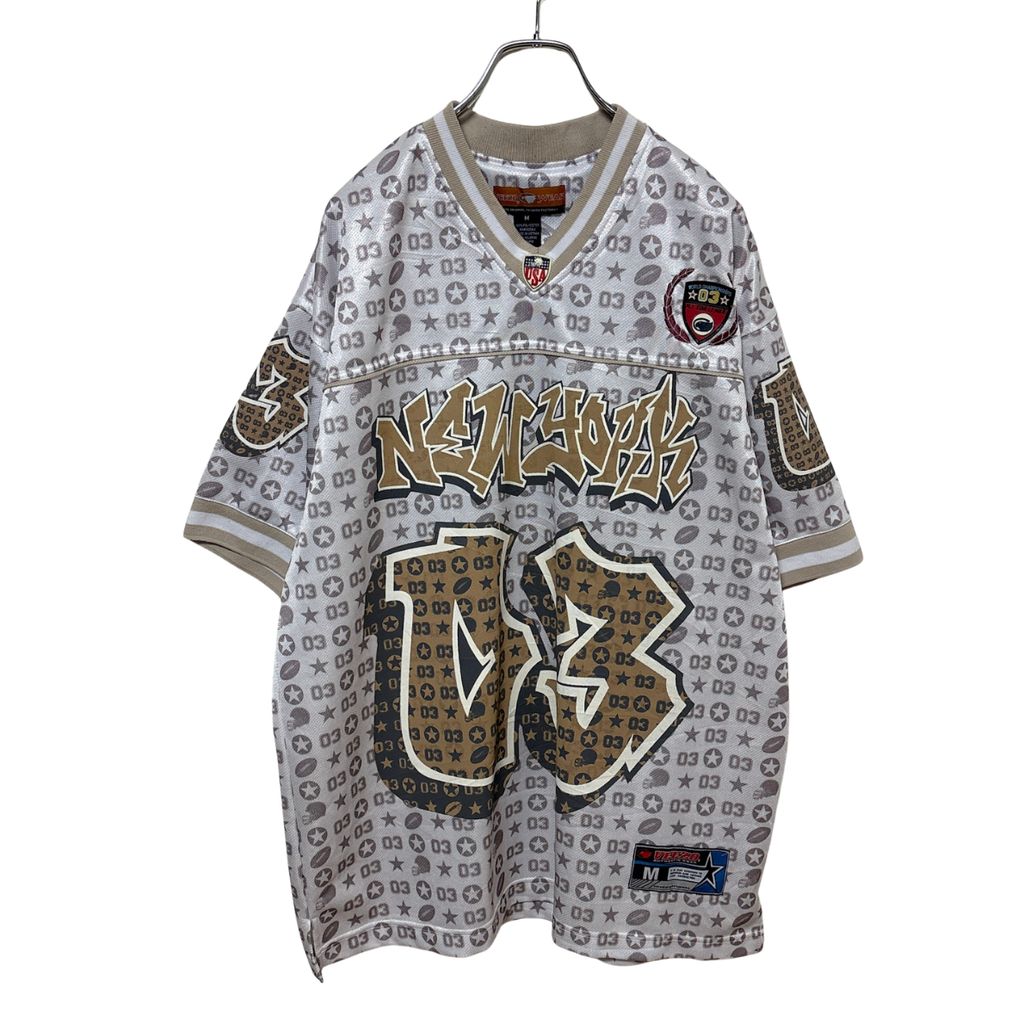 【VEEZO WEAR】 All Over Print Football Jersey NY ナンバリング 総柄 フットボールシャツ S-6909