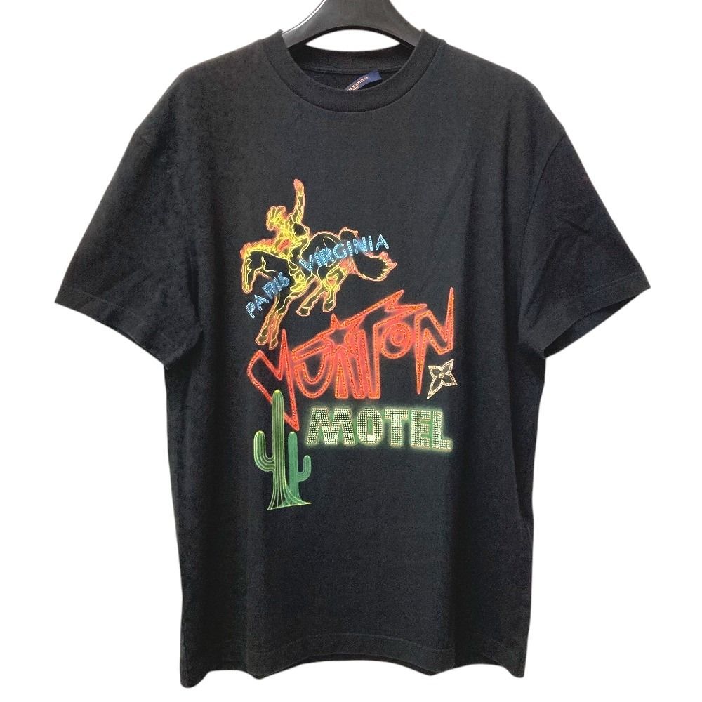 ルイヴィトン M Tシャツ 黒 MOTEL ラインストーン ロゴドン 新品 タグ LOUIS VUITTON ルイヴィトン 半袖Tシャツ ラインストーン ロゴ MOTEL