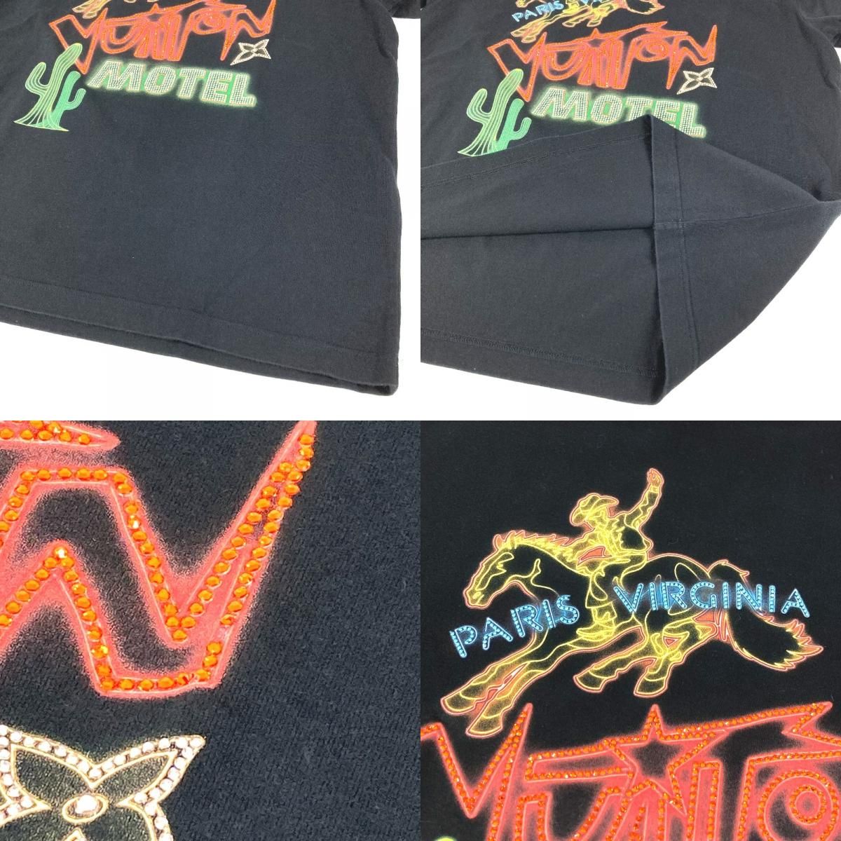 LOUIS VUITTON ルイヴィトン 半袖Tシャツ ラインストーン ロゴ MOTEL