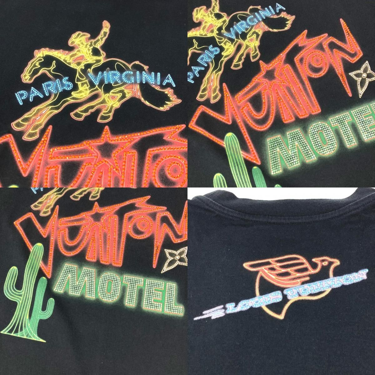 LOUIS VUITTON ルイヴィトン 半袖Tシャツ ラインストーン ロゴ MOTEL 