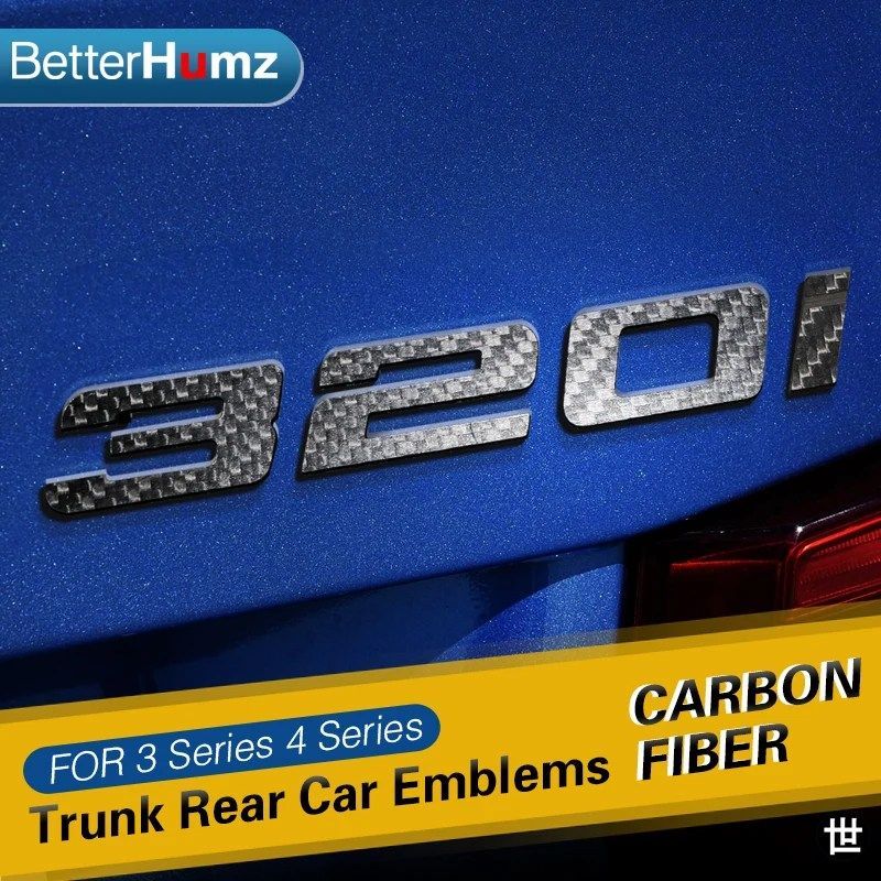 BMW E46 E90 F30 E92 F31 E91 F36 F32 シリーズ 3 4 用カーボンリアトランク装飾ステッカー文字ナンバーバッジ