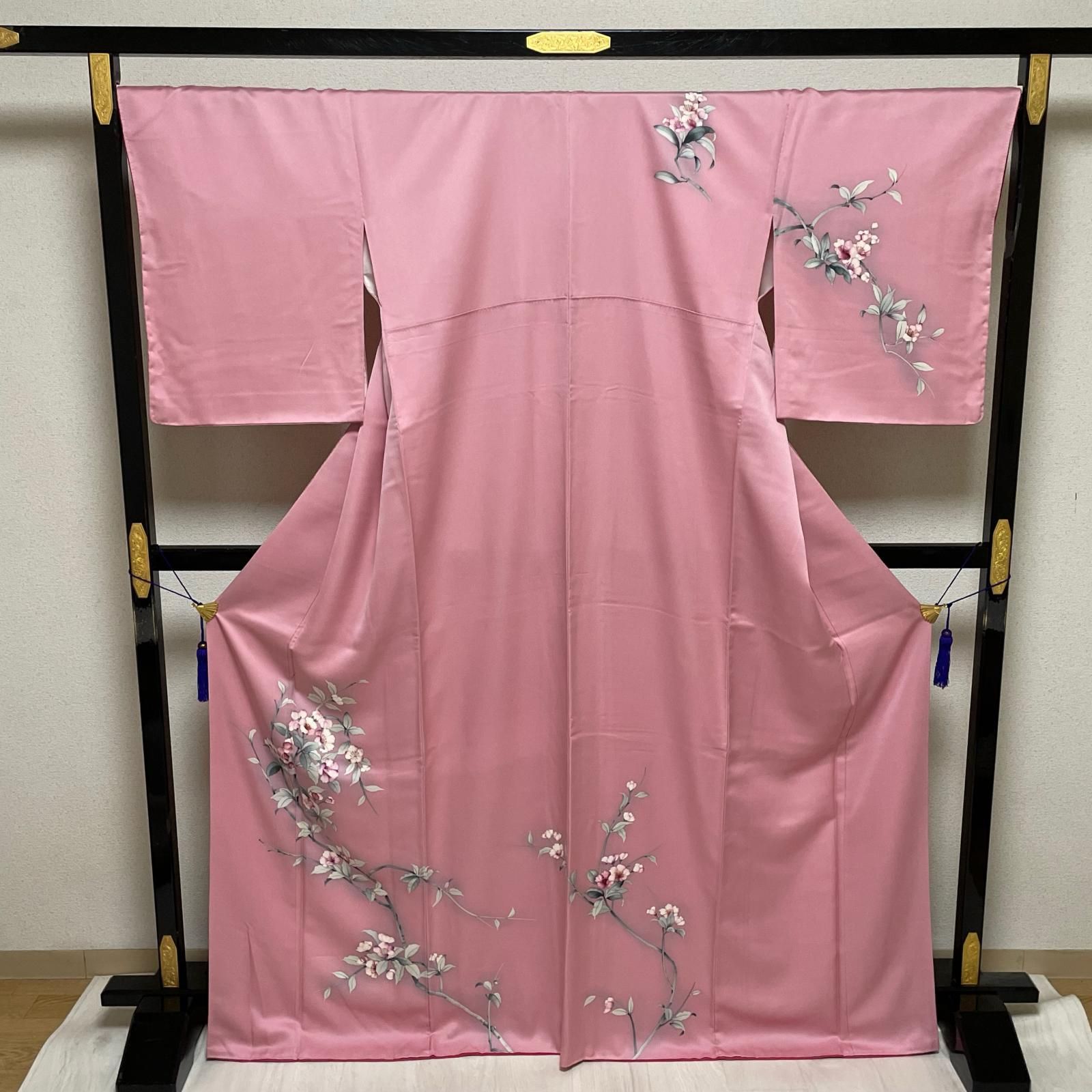 付下げ 裄68 トールサイズ 美しい枝花模様 着物 正絹 X-3566 - メルカリ