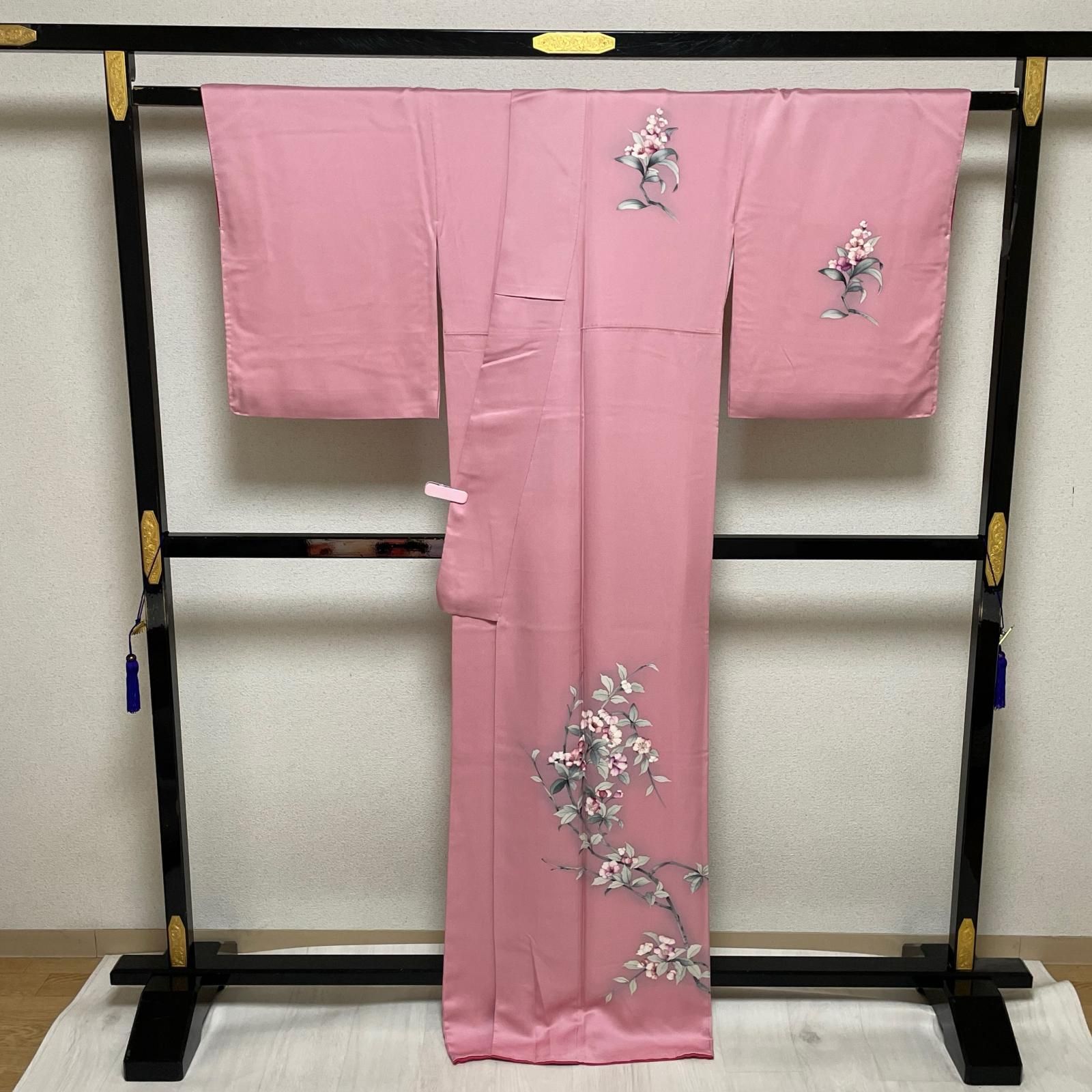付下げ 裄68 トールサイズ 美しい枝花模様 着物 正絹 X-3566 - メルカリ