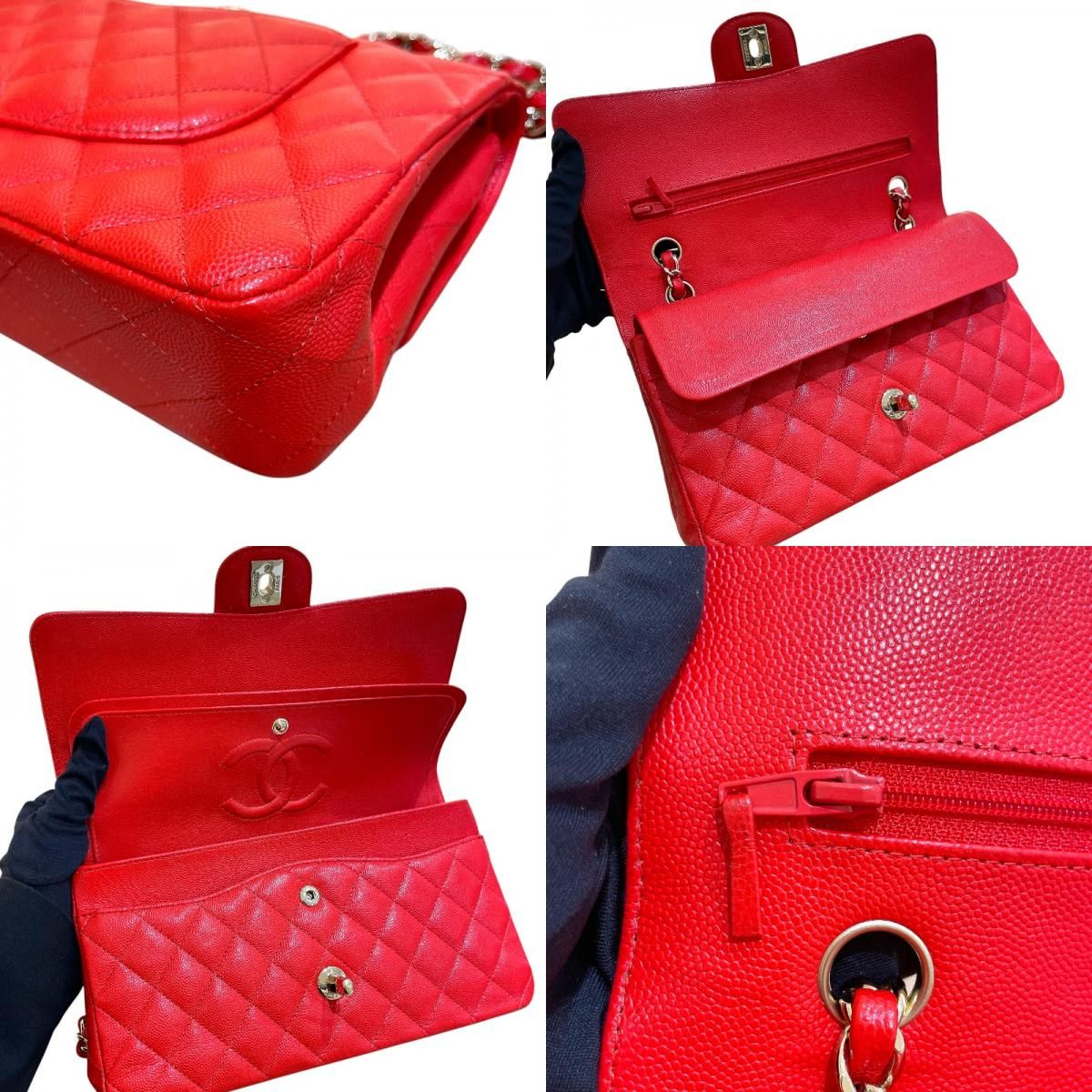 シャネル CHANEL マトラッセ25 A01112 26番台 レッド ゴールド金具