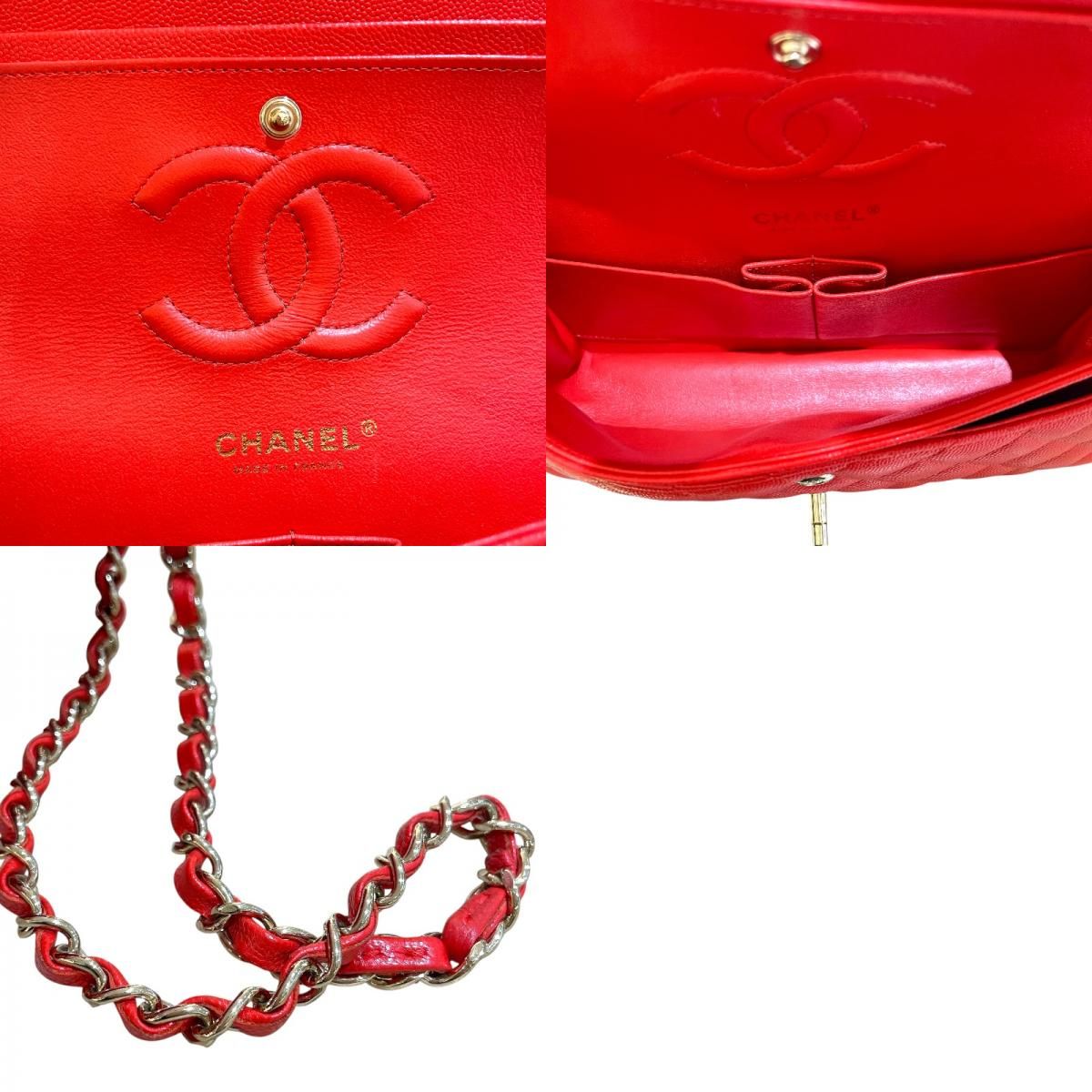 シャネル CHANEL マトラッセ25 A01112 26番台 レッド ゴールド金具