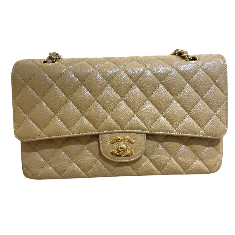 シャネル CHANEL マトラッセ25 A01112 11番台 キャメル ゴールド金具 キャビアスキン レディース ショルダーバッグ