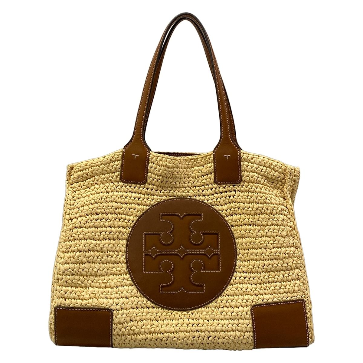TORY BURCH(トリーバーチ) トートバッグ - ベージュ×ブラウン かごバッグ レザー 9,940円