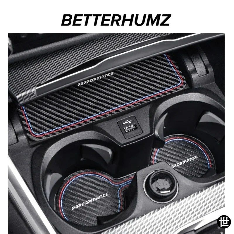 BMW G20 G23 G28 G42 I3 I4用アルカンターラ製収納カップホルダー滑り止めマット Mパフォーマンスカーボンカーインテリアアクセサリー