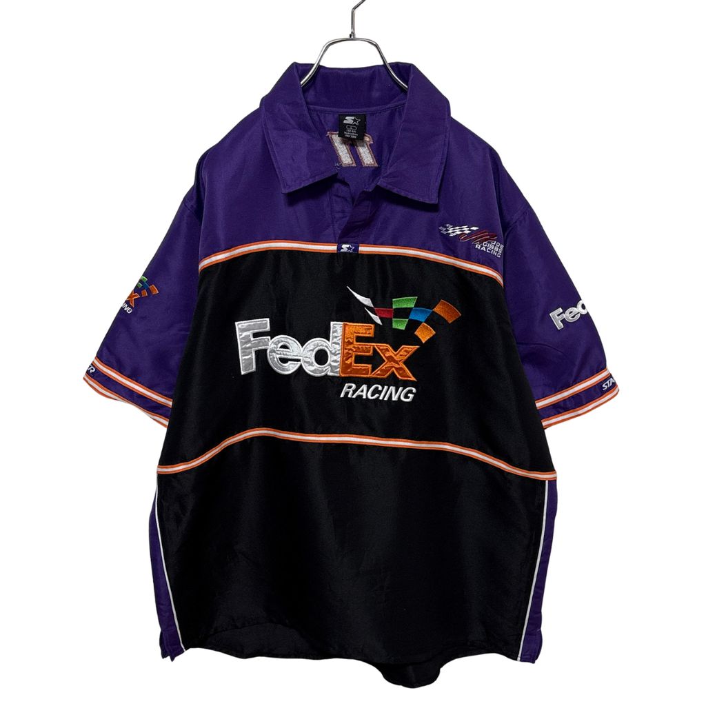 【STARTER】 Fedex Racing Pit Crew Shirt フェデックス 企業ロゴ レーシング ピットシャツ S-6914