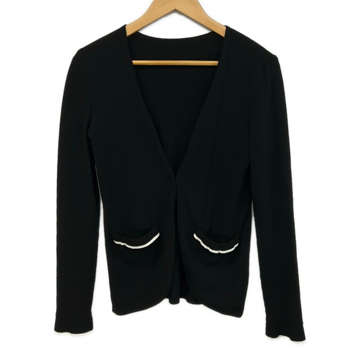 FOXEY(フォクシー) カーディガン サイズ38 M レディース美品 - 36686 黒×白 長袖
