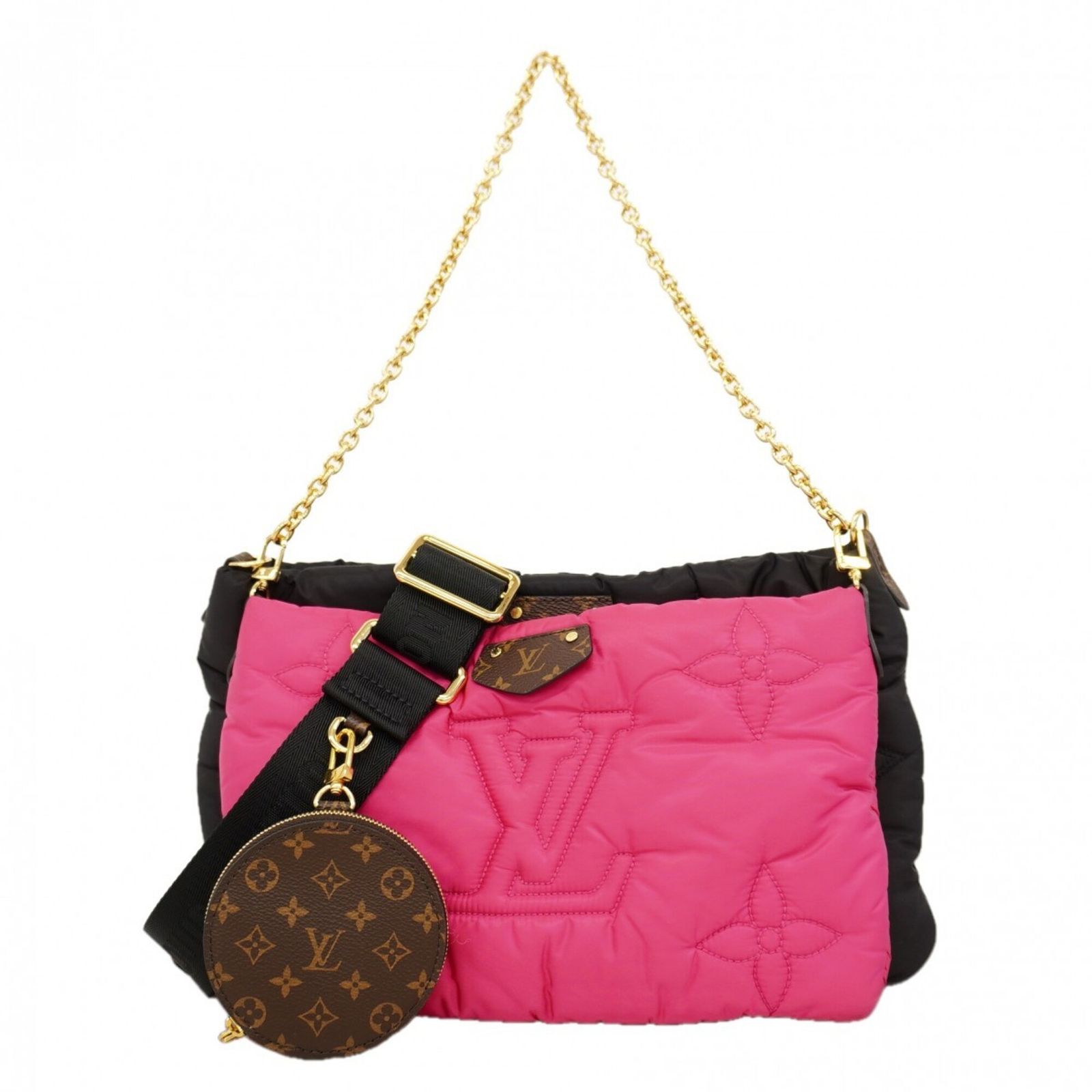 ルイ・ヴィトン(Louis Vuitton) ルイ・ヴィトン ショルダーバッグ モノグラムミュルティ ポシェットアクセソワール M58980 ブラック フューシャ 2wayバッグレディース P2950692