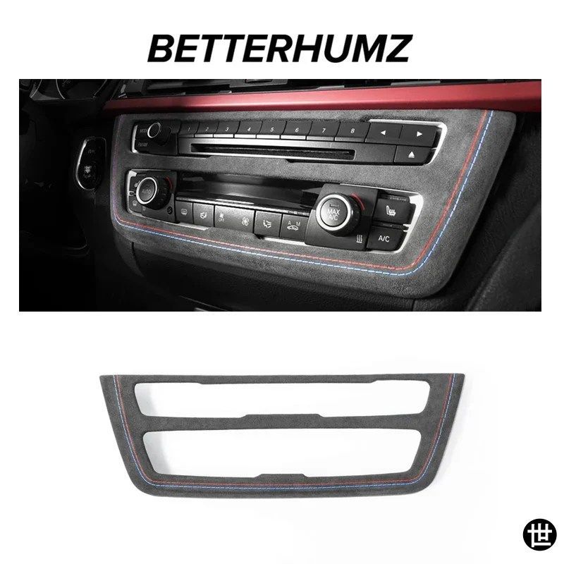 BMW F30 F32 F34 3シリーズ 2013-2019用 アルカンターラ製センターコンソールCDパネルカバートリムステッカー カーボン