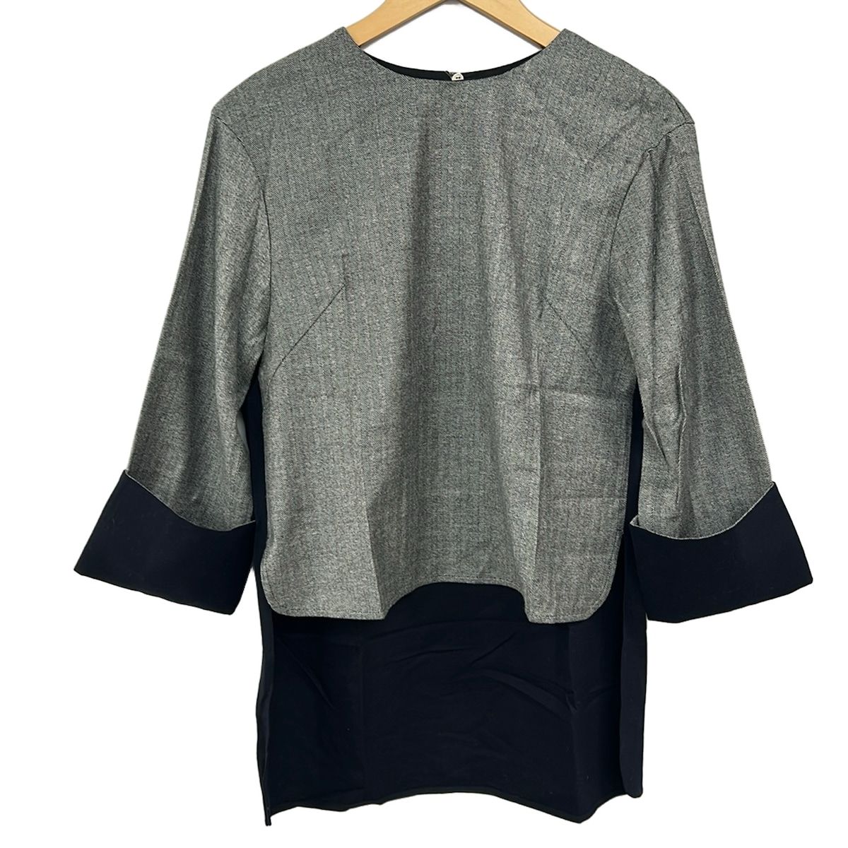 ADORE(アドーア) 長袖カットソー サイズ38 M レディース美品 - グレー×黒×白 ヘリンボーン