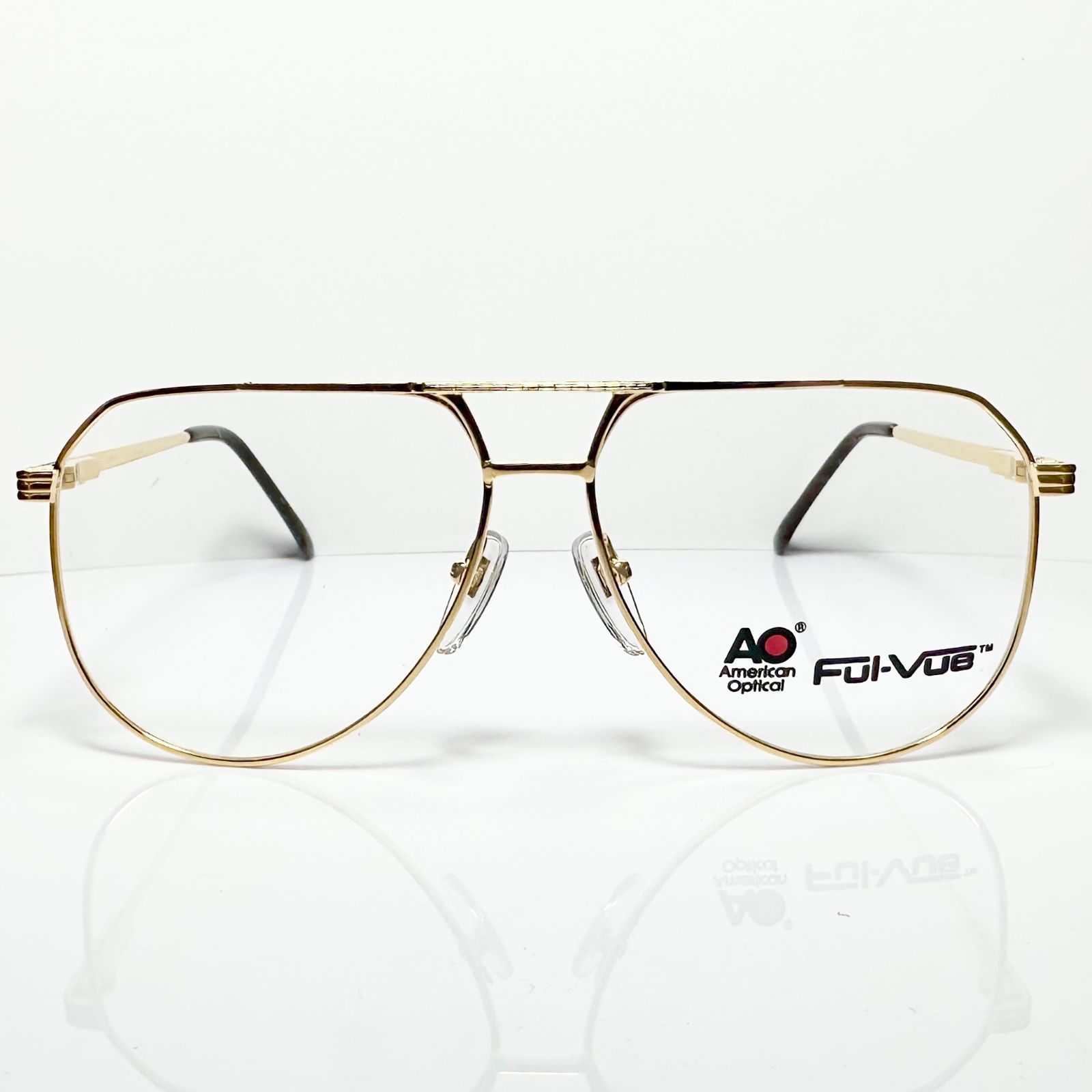 新品箱付】20K金 アメリカンオプティカル 1980年代 AO American Optical Ful-Vue 米国製メガネ (参考 : ローデンストック スタイル