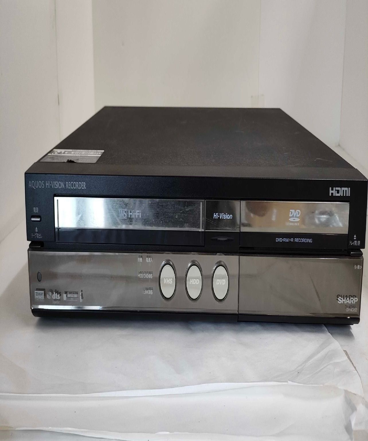 SHARP DV-ACV52 HDD/DVD/VHS一体型レコーダー 通電確認済み 現状品