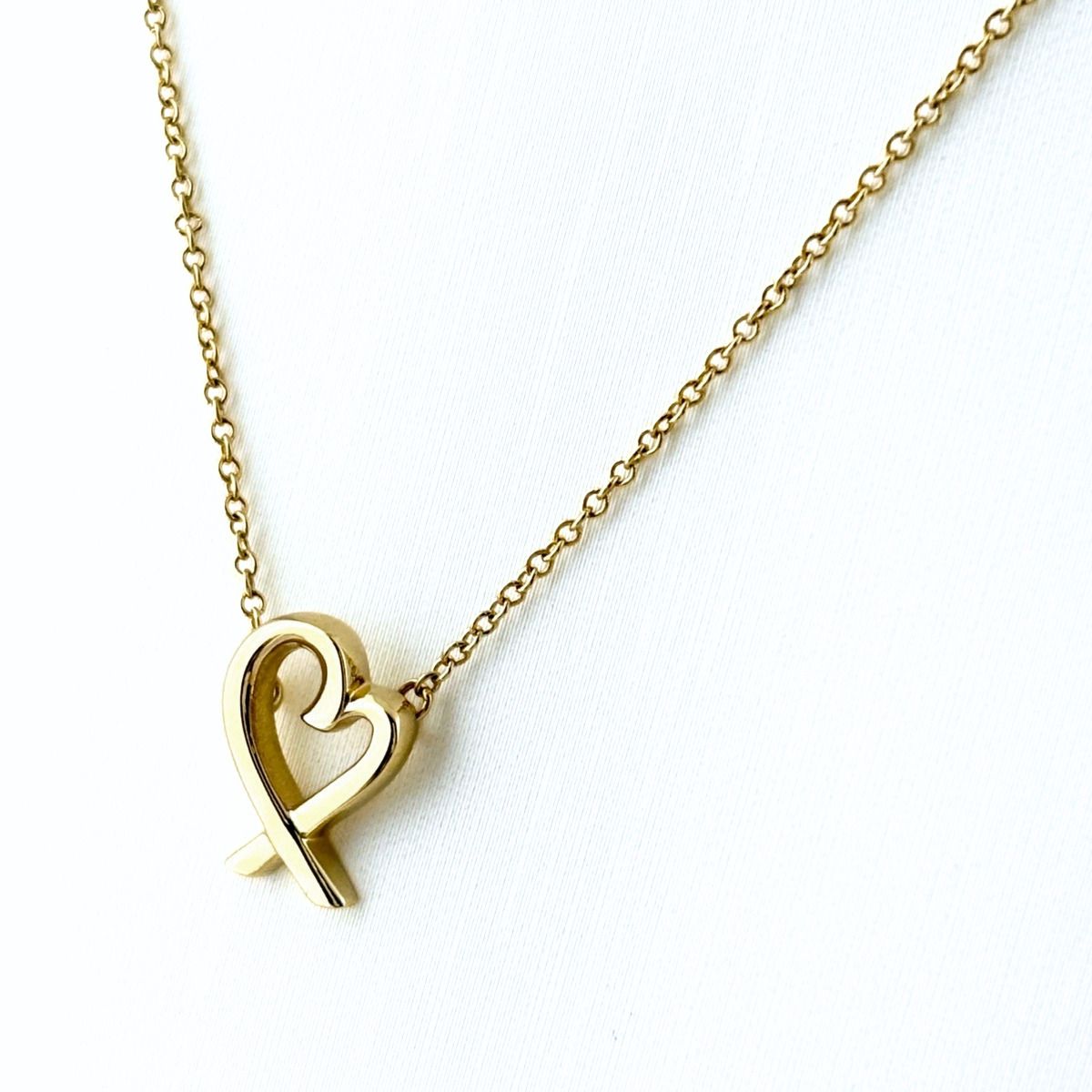 ティファニー TIFFANY&Co. ラビングハート ネックレス YG イエローゴールド ペンダント ネックレス 750 レディース 【中古】