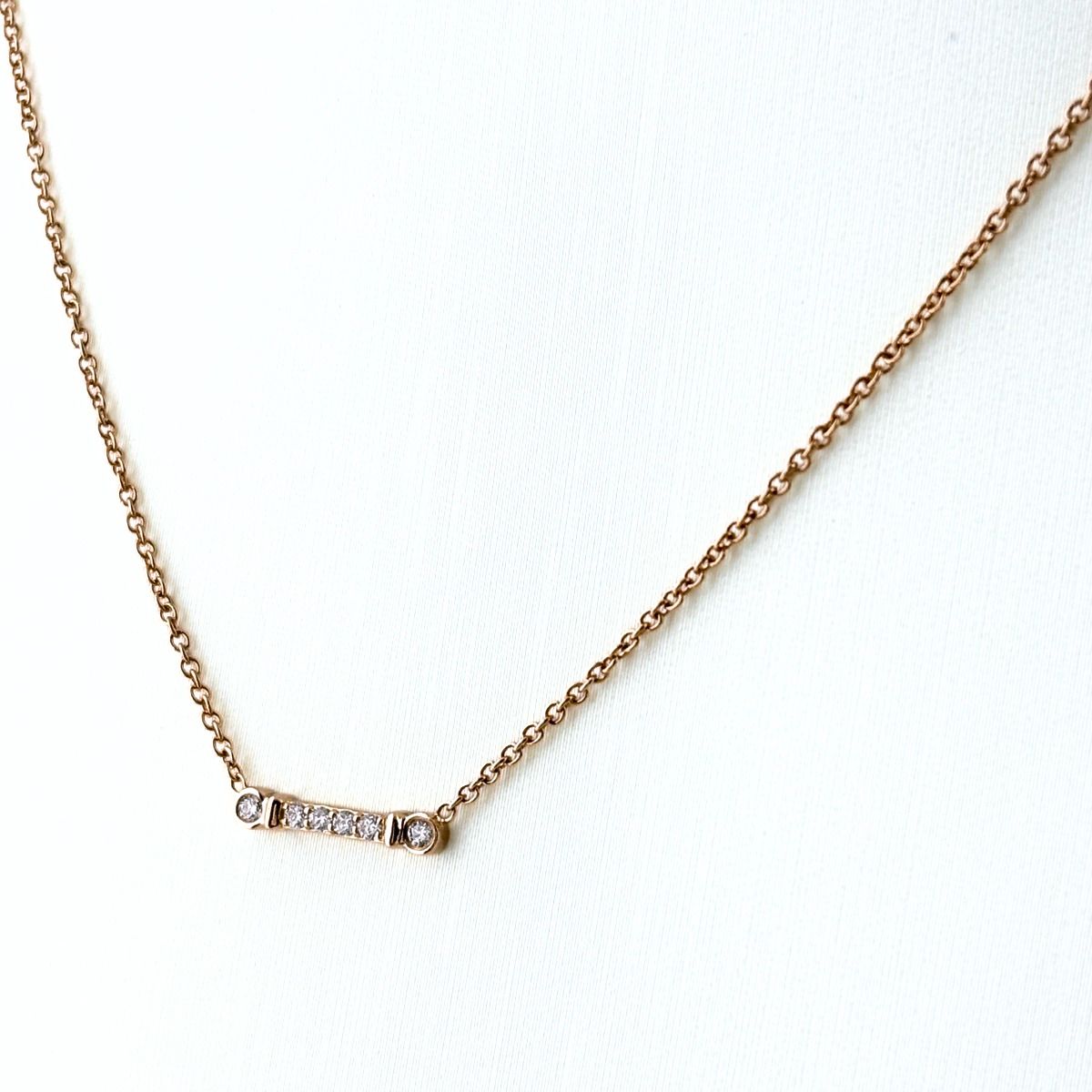 ティファニー TIFFANY&Co. フルールドリスステムネックレス PG ピンクゴールド ペンダント メレダイヤ ネックレス 750 ダイヤモンド レディース 【中古】