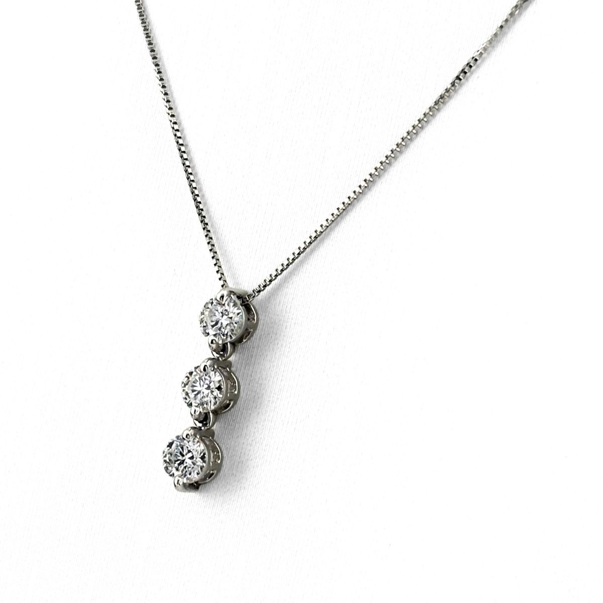 メレダイヤ デザインネックレス プラチナ ペンダント ネックレス Pt900 Pt850 ダイヤモンド レディース 【中古】