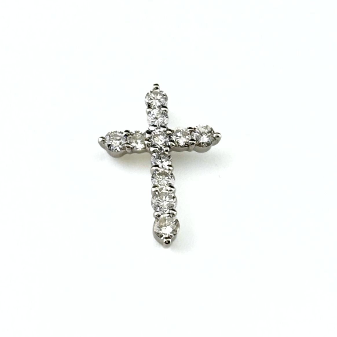 クロスモチーフ ペンダントトップ プラチナ メレダイヤ 十字架 ペンダントトップ Pt900 ダイヤモンド レディース 【中古】