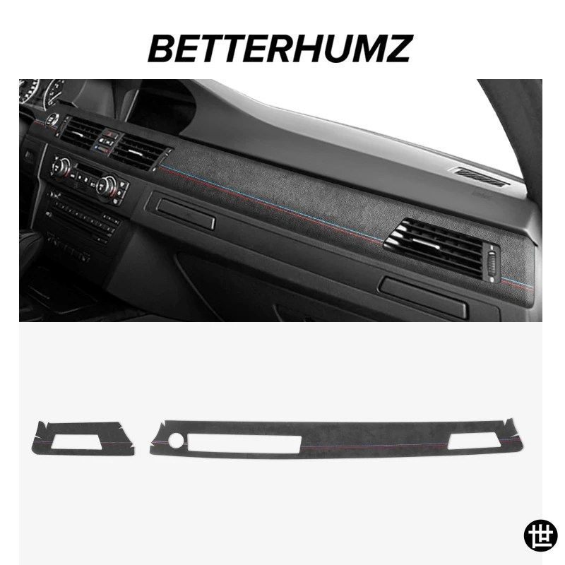 BMW E90 3シリーズ 2005-2012用 アルカンターラ製ダッシュボードパネル計器トリムパフォーマンスステッカー車内アクセサリー