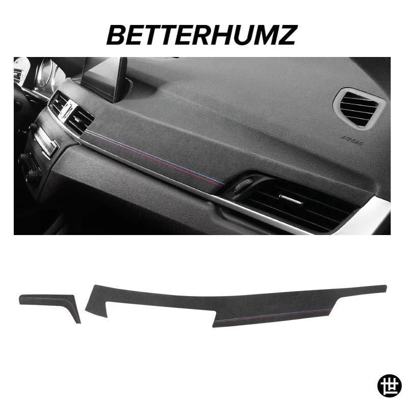 BMW X1 F48 2014-2021X2 F39 2016-2022用 アルカンターラ製 車ダッシュボードパネルトリムカバー Mパフォーマンスステッカーアクセサリー