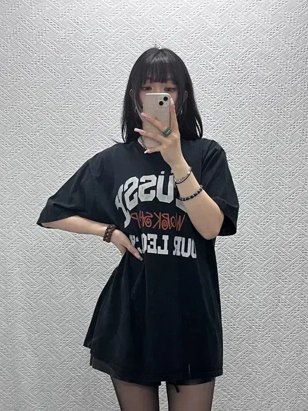STUSSY X OUR LEGACY カジュアル ストリート パンク プリンティング 半袖Tシャツ L C12227
