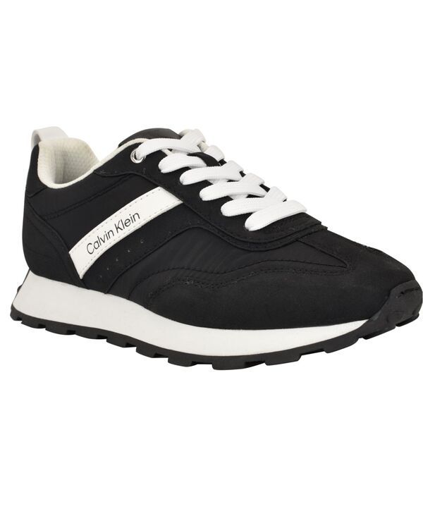 カルバンクライン レディース シューズ スニーカー レース Calvin Klein Womens Tanja Retro LaceUp Sneakers Black ブラック