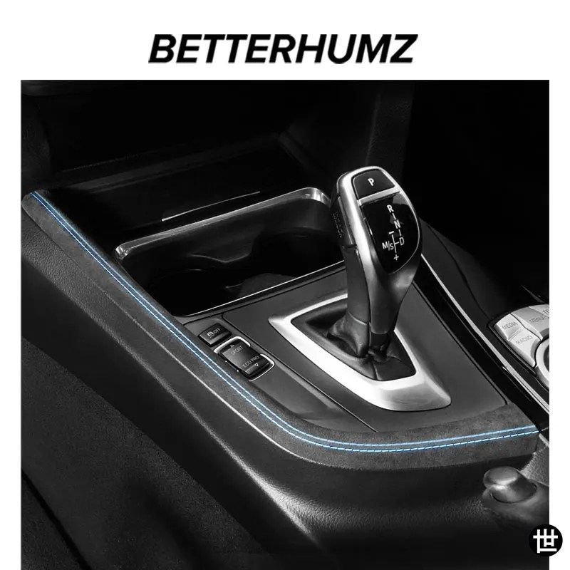BMW F30 F32 F34 シリーズ3用 アルカンターララップ製 カーギアシフトパネルカバー サイドトリムストリップ パフォーマンスインテリアアク