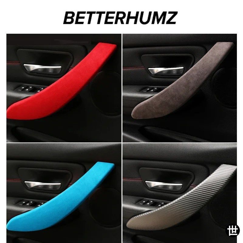 BMW F30 F31 F32 F34 F36 3 4シリーズ用 アルカンターラ製 車用ドアハンドルアームレストパネルトリムカバー 2個セット インテリアアクセサ