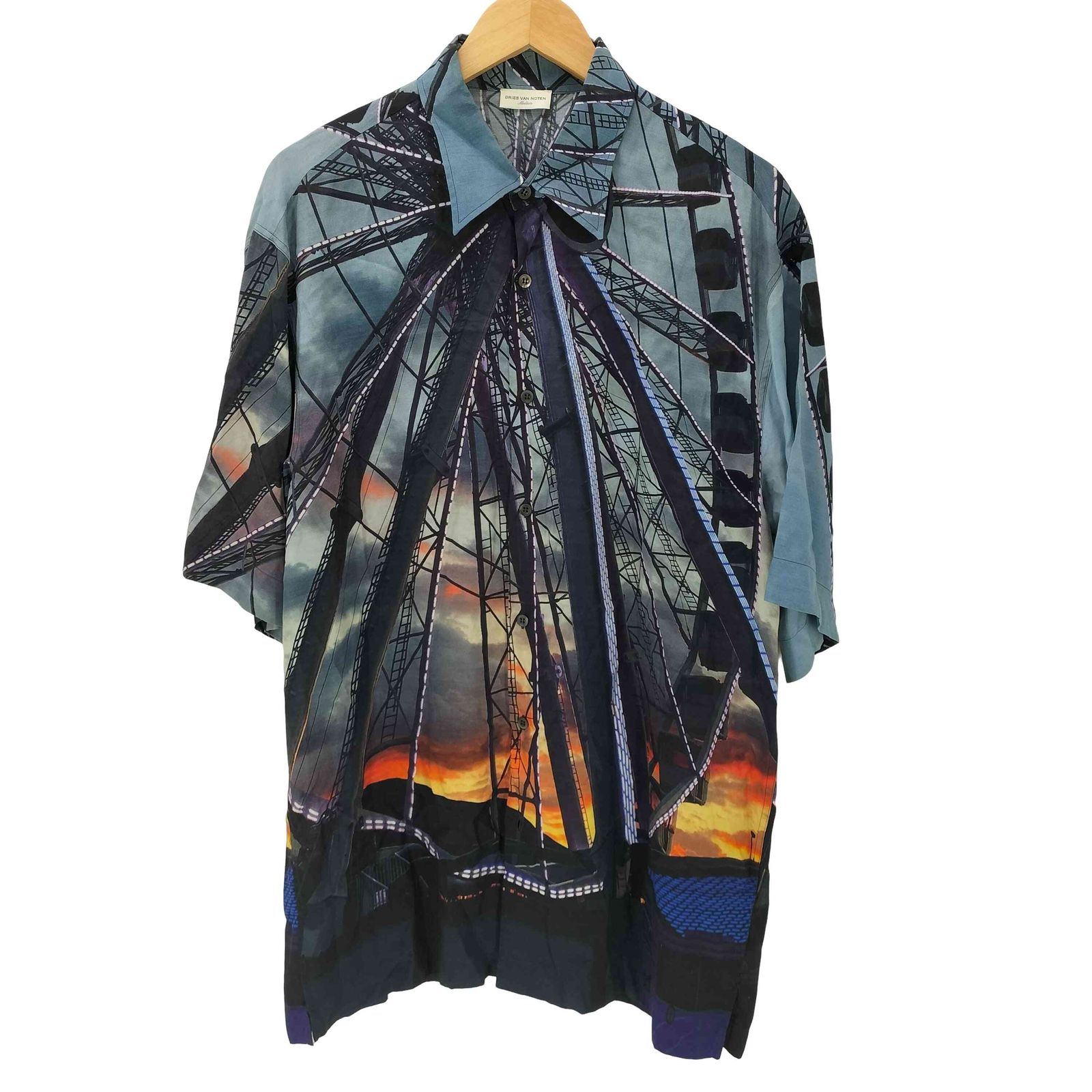 ドリスヴァンノッテン DRIES VAN NOTEN 22SS 夜景 グラフィック プリント S/S シャツ 総柄 メンズ import：M
