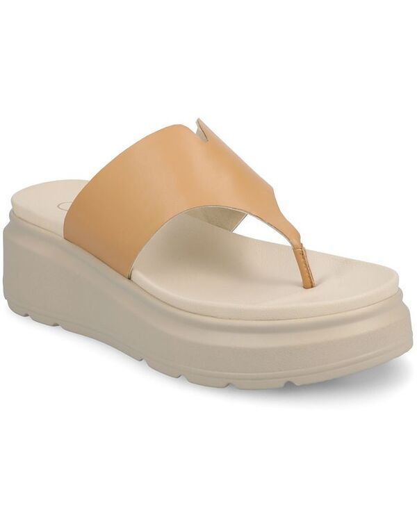 ジュルネ コレクション レディース シューズ サンダル Journee Collection Womens Carah SlipOn Wedge Sandals Tan タン 16,860円