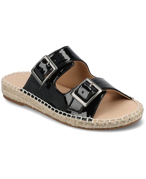 ジュルネ コレクション レディース シューズ サンダル Journee Collection Womens Tresah Double Strap Espadrille Sandals Black P