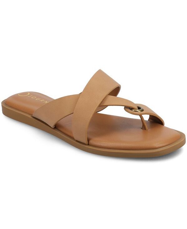 ジュルネ コレクション レディース シューズ サンダル Journee Collection Womens Prizzie Multi Strap Flat Sandals Tan タン