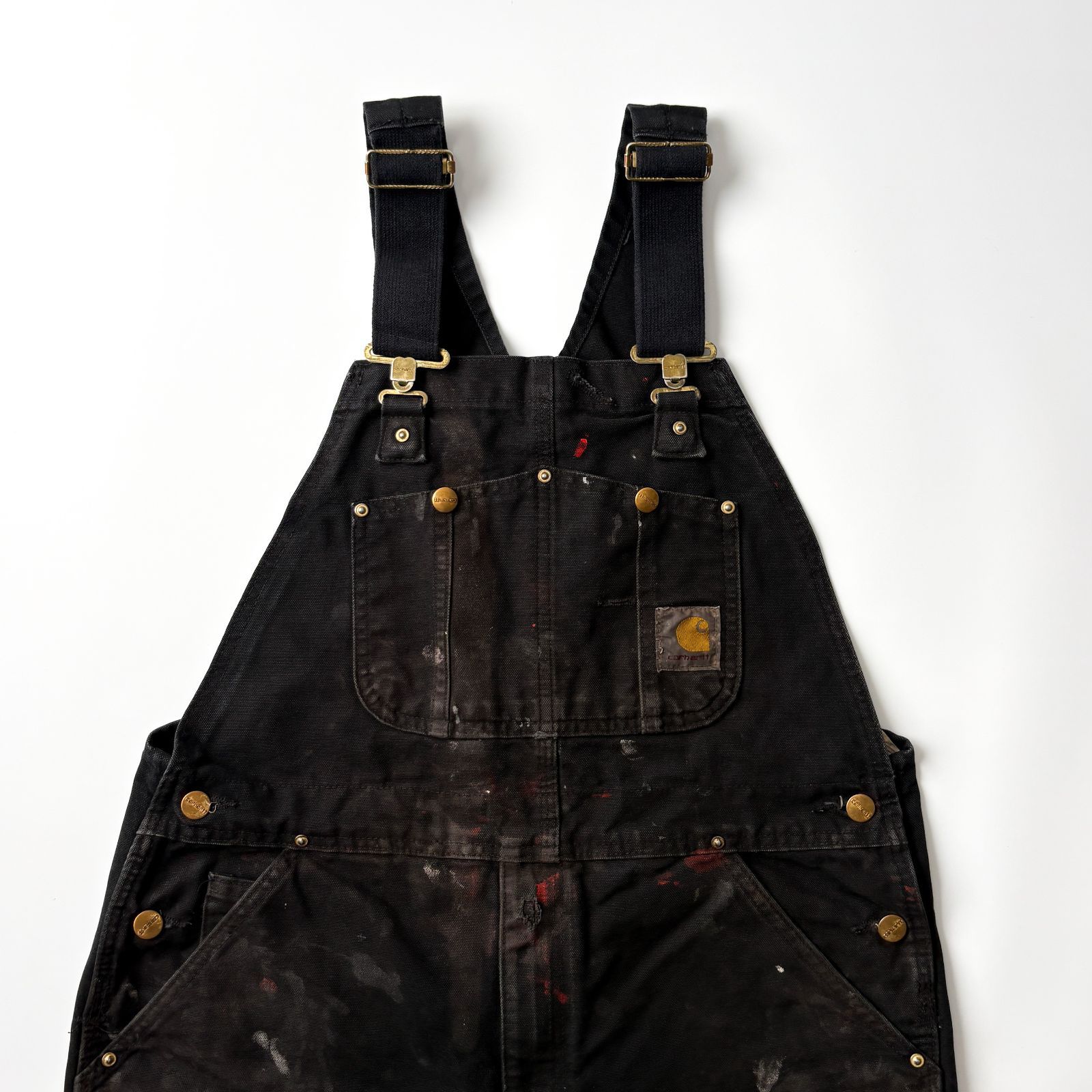 Carhartt オーバーオール W36 L30 ブラック ダークブラウン Y2K archive メンズ レディース ユニセックス サロペット つなぎ パンツ ダック生地 ワークウェア 作業着 ストリート カジュアル アメカジ ビンテージ