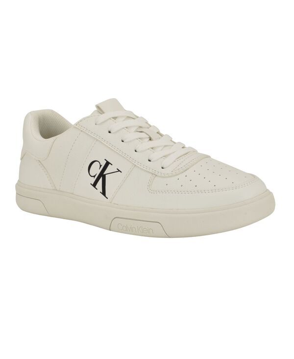 カルバンクライン メンズ シューズ スニーカー Calvin Klein Mens Gliano Round Toe Casual Sneakers White ホワイト