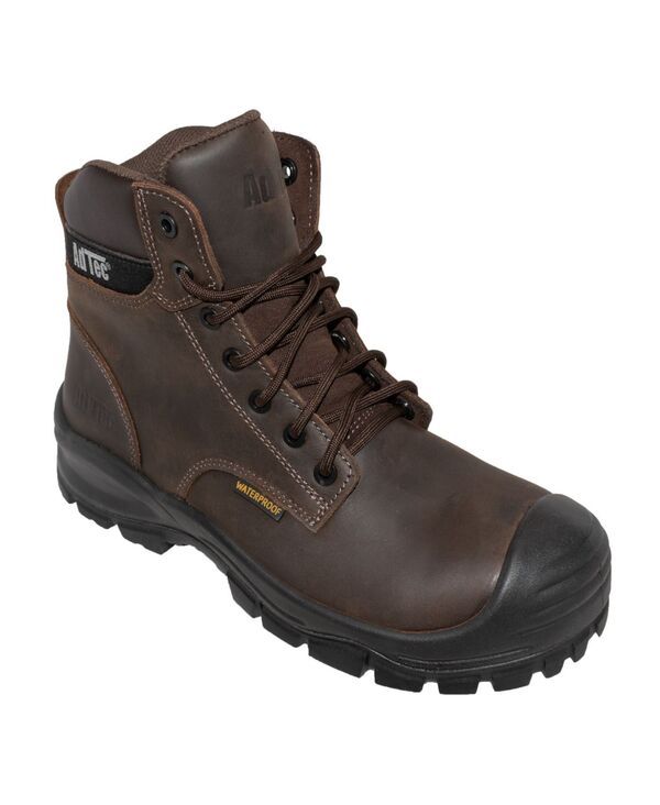 アドテック メンズ シューズ ブーツ・レインブーツ AdTec Mens 6 Waterproof Composite Toe Work Boot Brown ブラウン