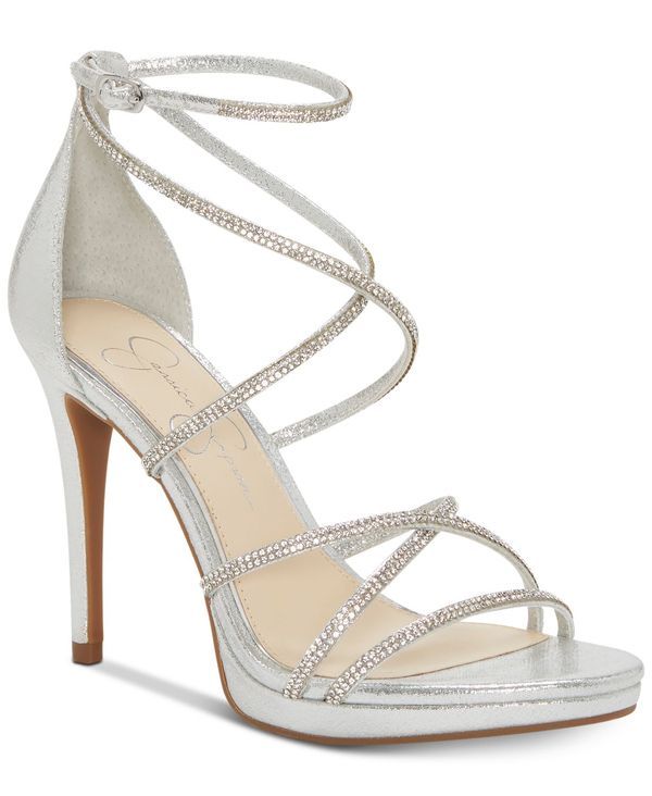 ジェシカシンプソン レディース シューズ サンダル ヒール Jessica Simpson Womens Jaeya Strappy Rhinestone HighHeel Dress Sandals