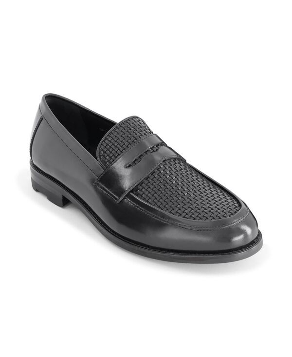 アンソニー ヴィア メンズ シューズ スリッポン・ローファー レザー Anthony Veer Mens Mercer SlipOn Leather Penny Loafers Black ブラック
