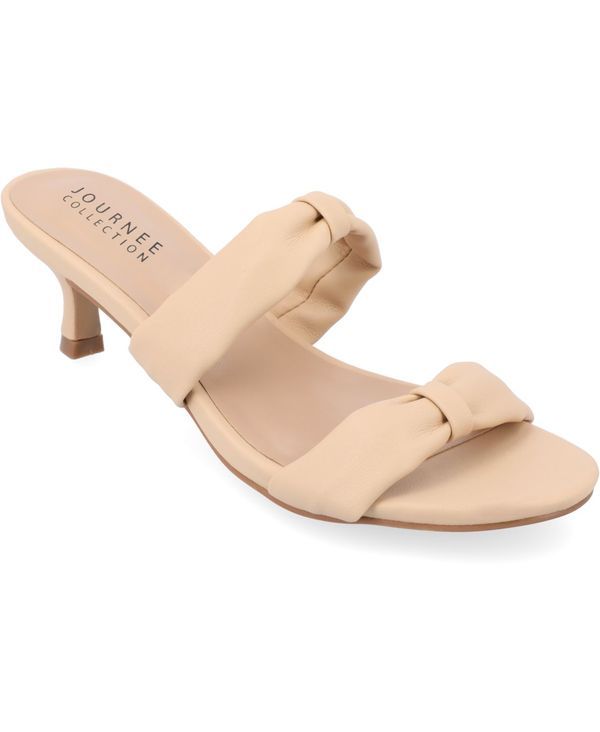 ジュルネ コレクション レディース シューズ サンダル ヒール Journee Collection Womens Dyllan Double Strap Kitten Heel Dress Sand